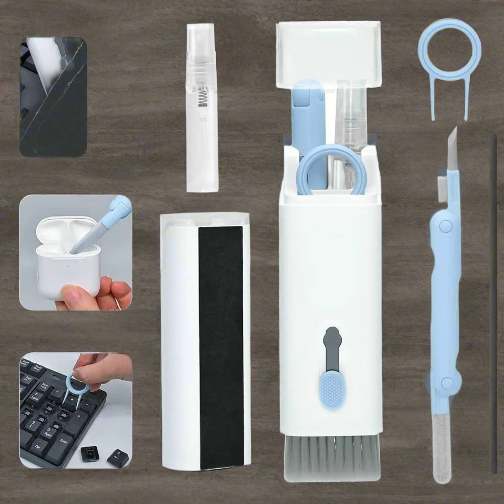Kit de Limpieza 7 en 1 para Dispositivos Electrónicos – Audífonos, Pantallas y Puertos