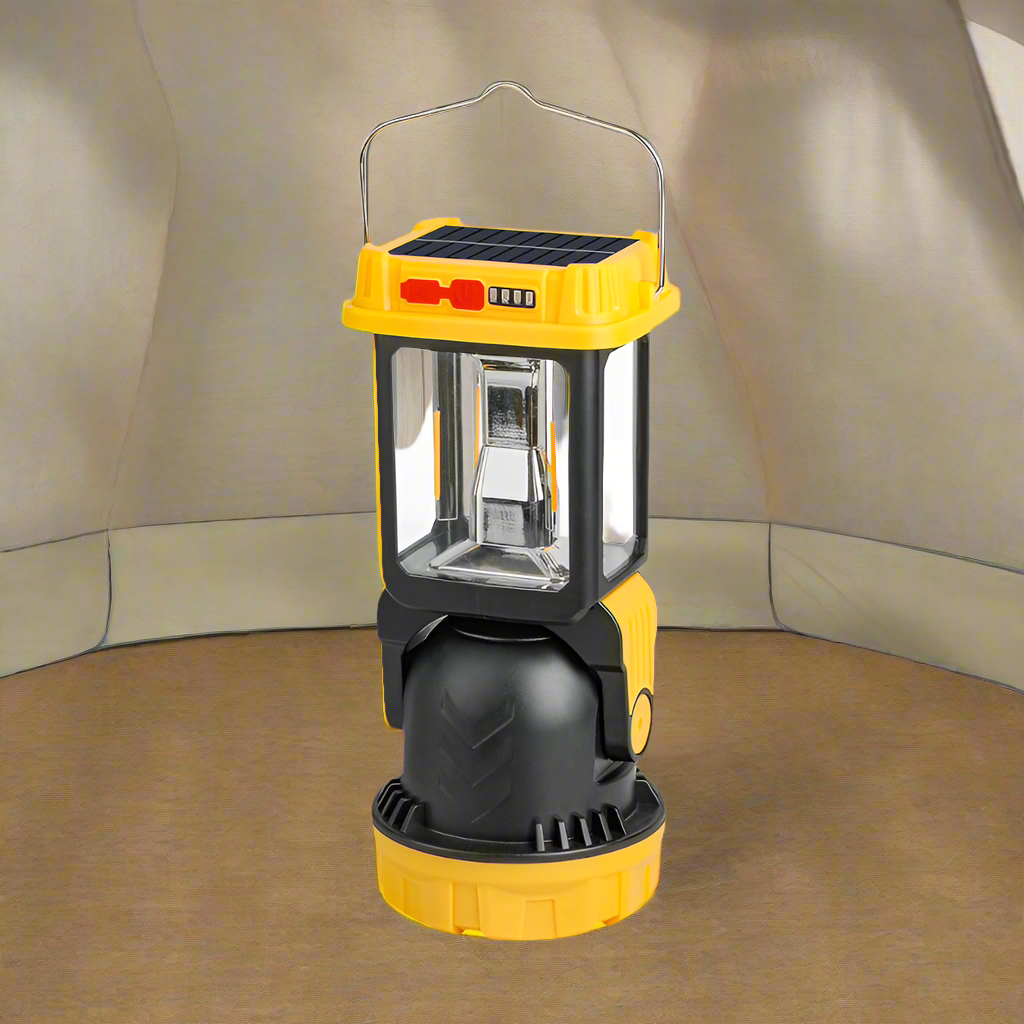 Luz de Emergencia Recargable con Panel Solar Portátil para Camping y Hogar
