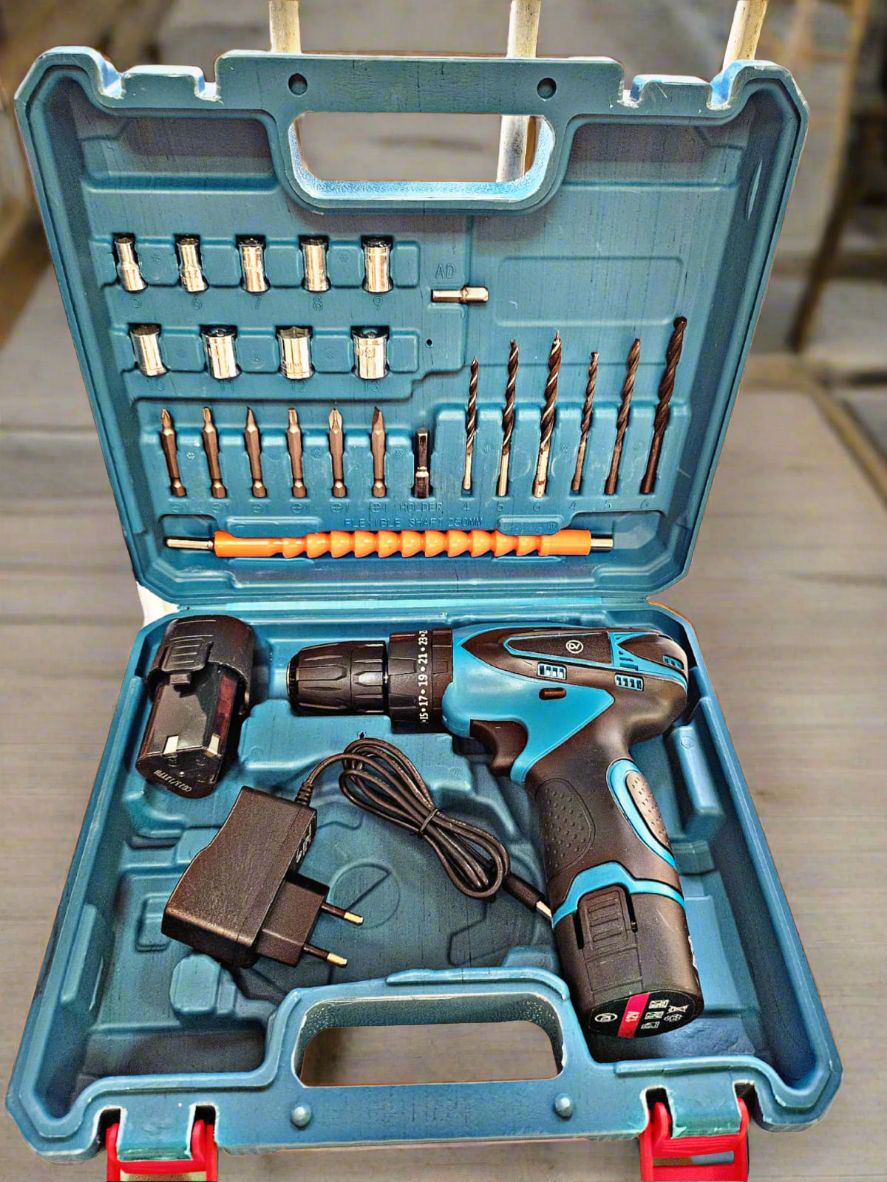 Taladro a Batería 12 Voltios DV con Accesorios