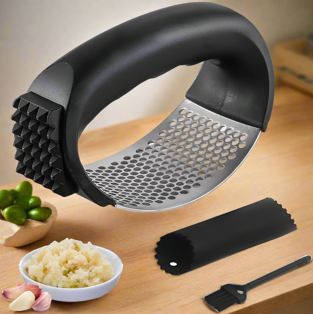 Triturador de Ajo Inoxidable – Prensador Ergonómico y Fácil de Limpiar