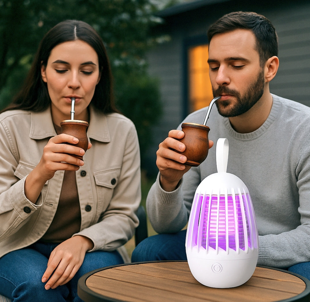 Lámpara Antimosquitos Flotante Flash | Trampa 360° USB | 3 Modos de Iluminación Exterior.