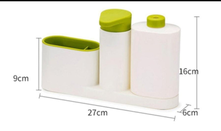 Dispensador de Jabón 3 en 1 | Organizador de Baño Compacto.