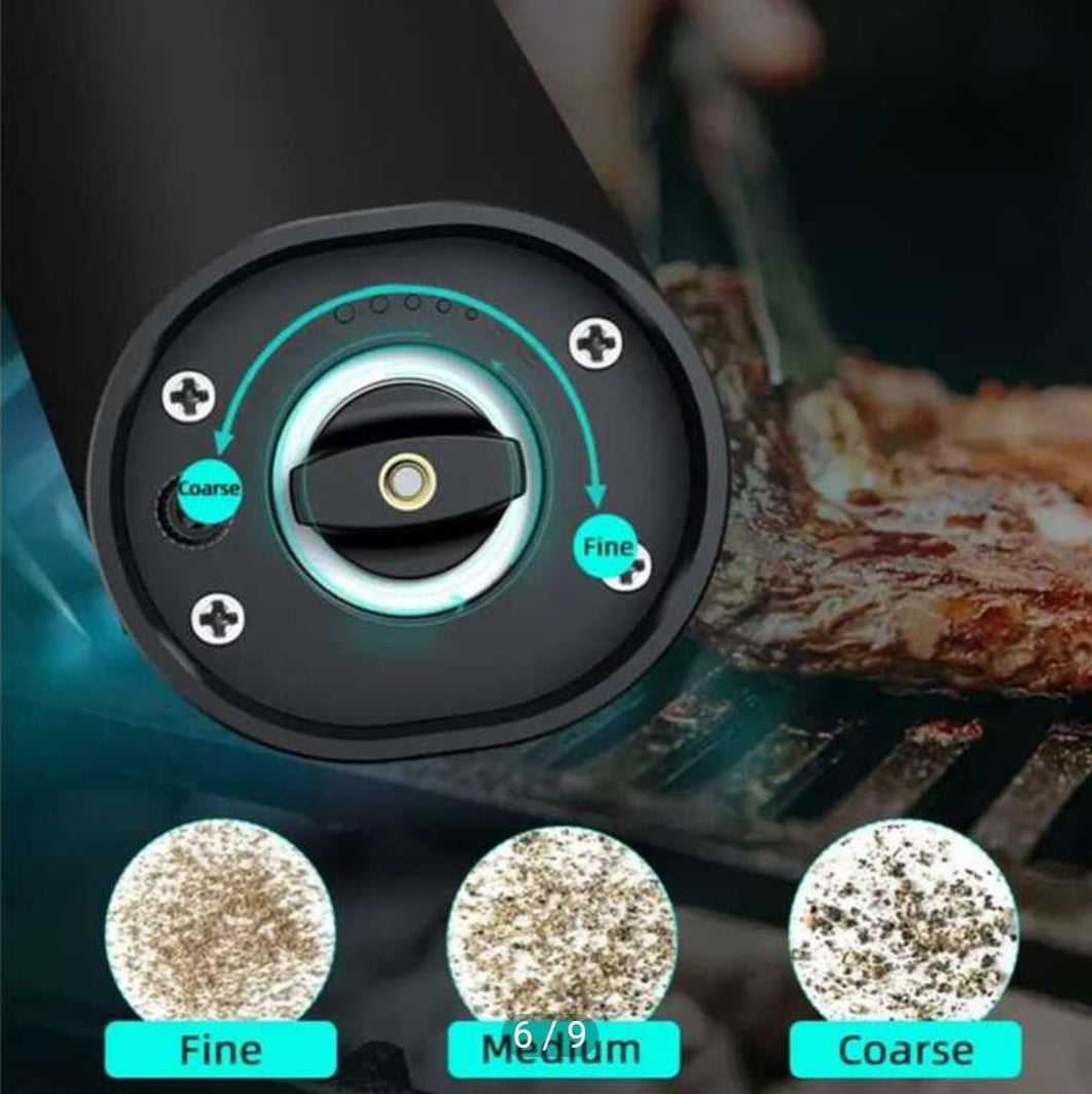 Molino de Pimienta Eléctrico | Portátil y Recargable para Cocina.