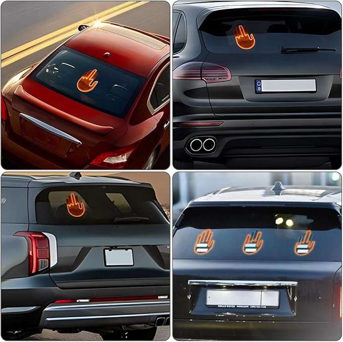 Mano LED Divertida para Autos – Accesorio Luminoso con Gestos Visuales