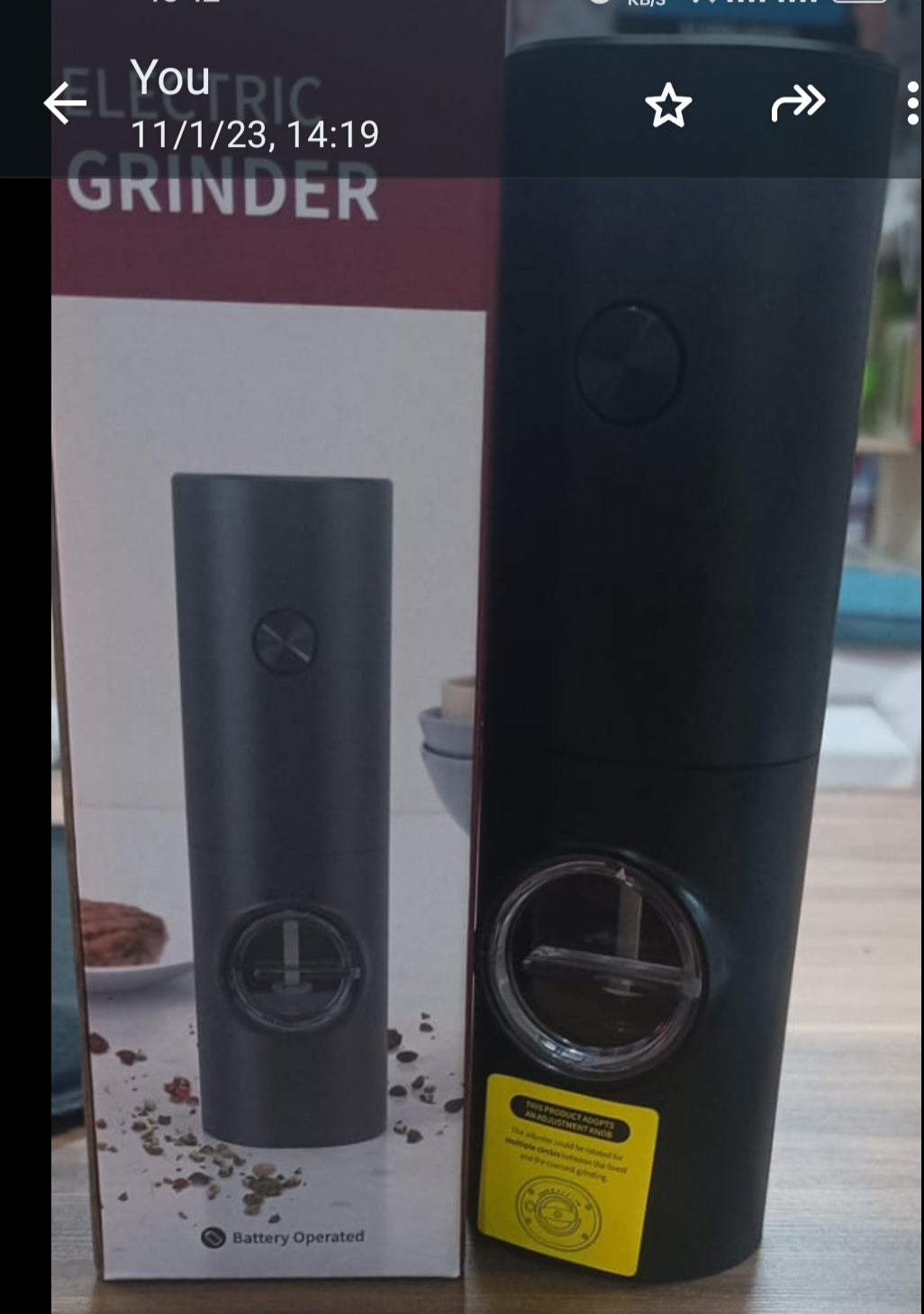 Molino de Pimienta Eléctrico | Portátil y Recargable para Cocina.