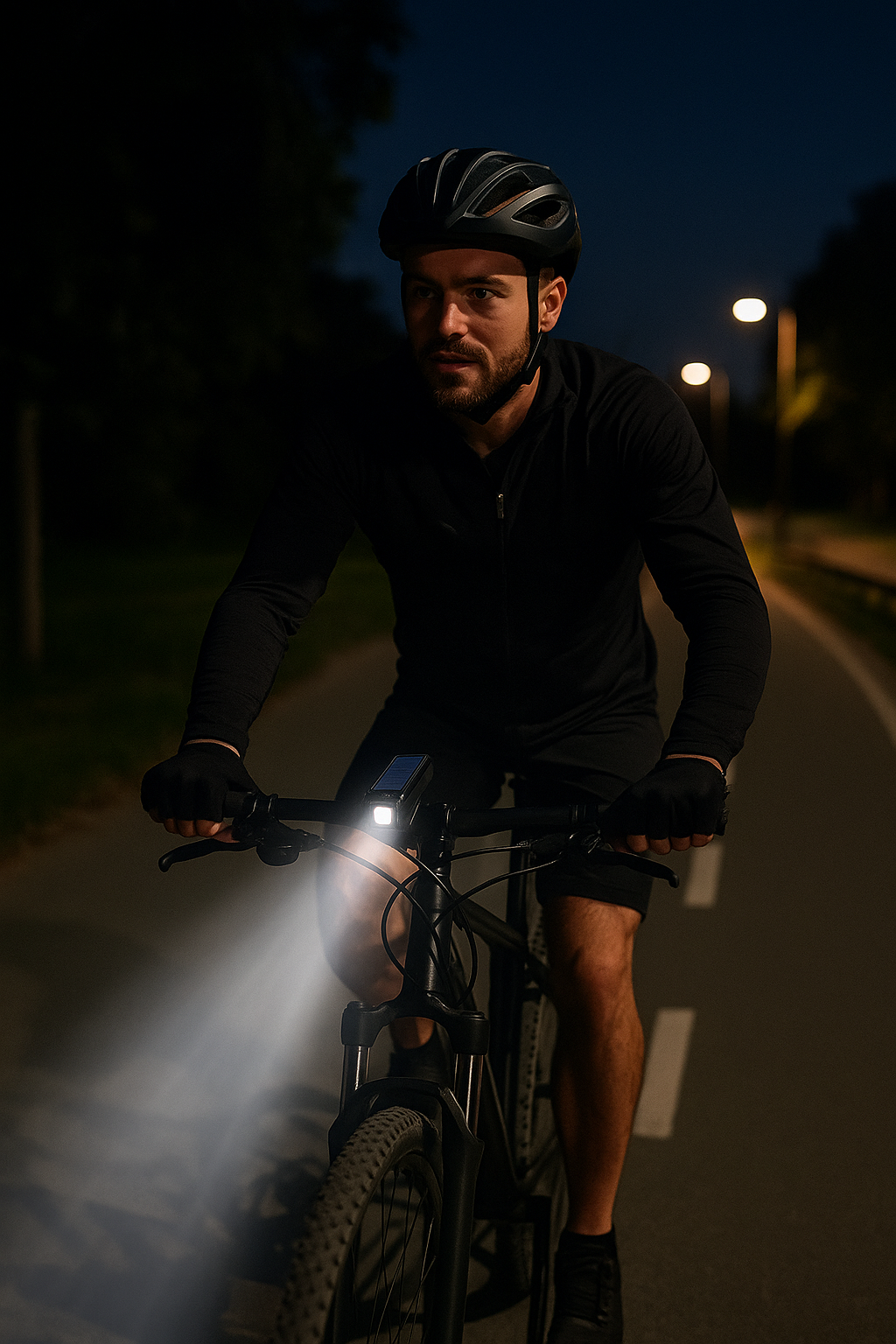Linterna para Bicicleta Solar con Sirena.