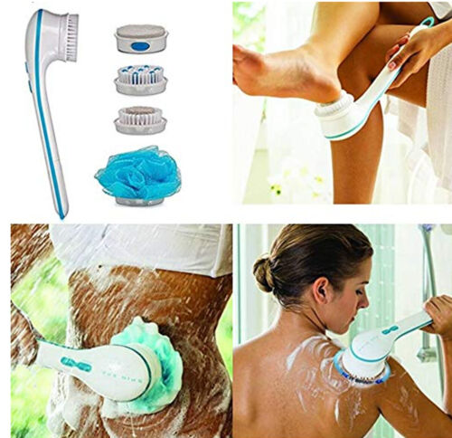 Cepillo Spin Spa 5 en 1 – Exfoliador Corporal con Mango Largo