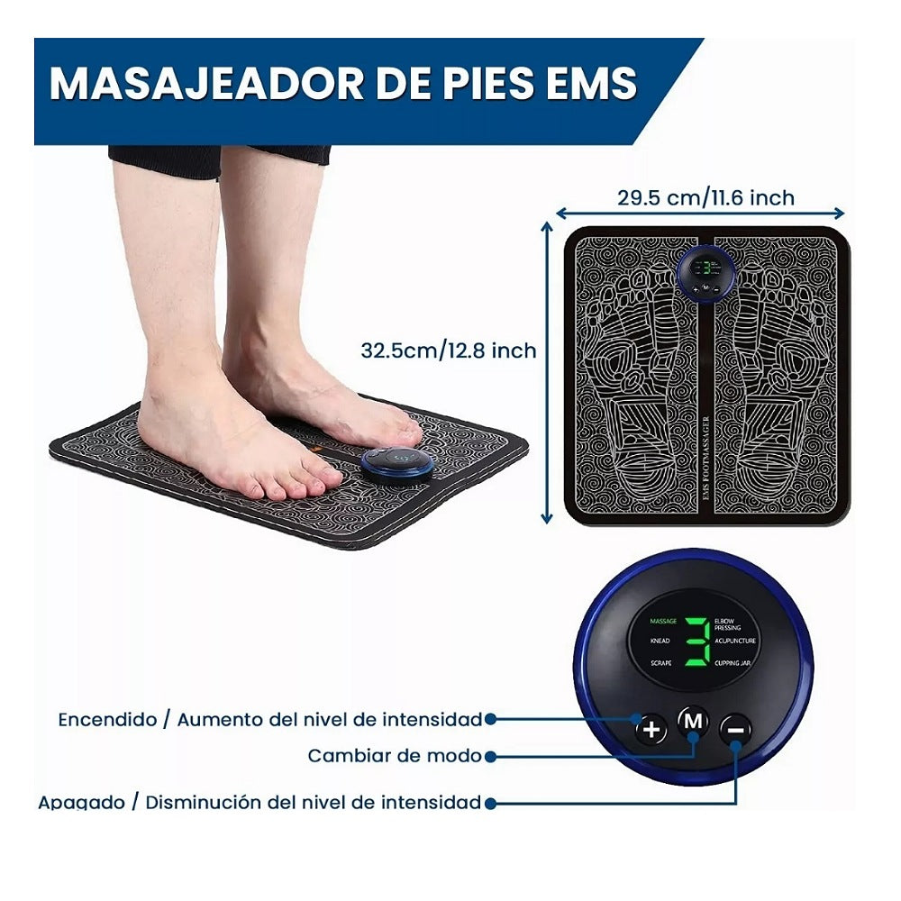Masajeador Eléctrico de Pies Multifuncional EMS
