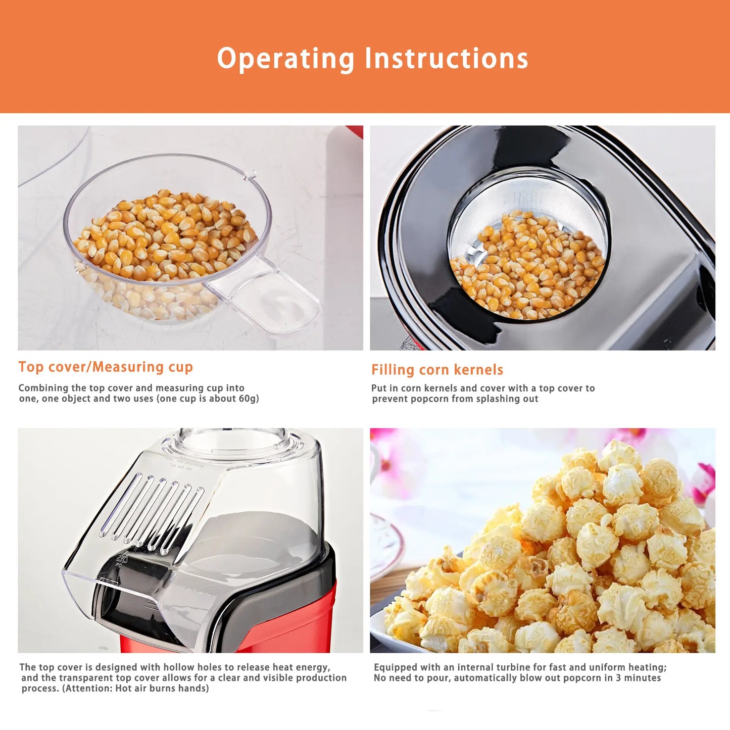 Máquina para Palomitas de Maíz – Compacta, Saludable y de Rápida Preparación