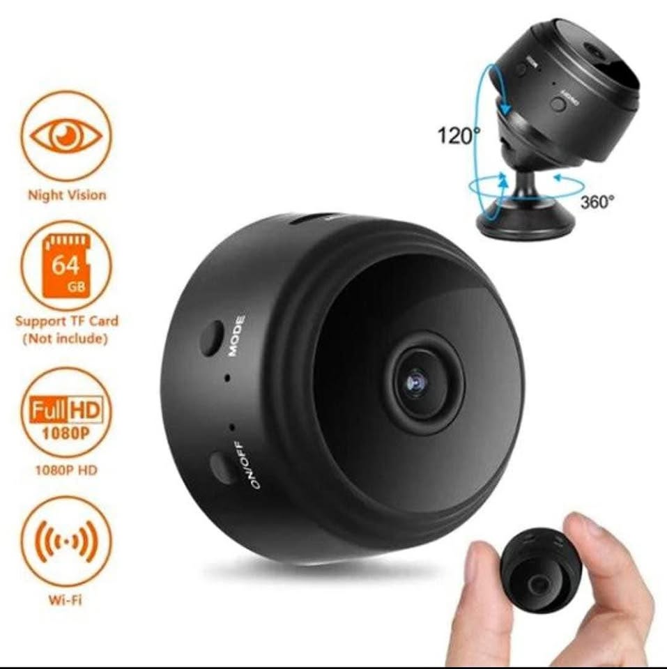 Mini Cámara Espía de Seguridad | Inalámbrica, Recargable y Control Remoto por Wi-Fi | Vigilancia para Hogar, Bebés y Oficinas.