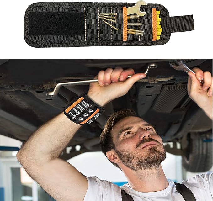 Brazalete Magnético para Herramientas, Tornillos y Clavos – Ajustable y Práctico