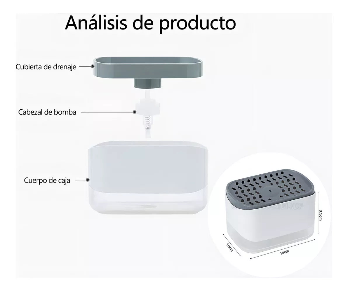 Porta Esponja con Dispensador de Jabón – Práctico y Compacto para Cocina.