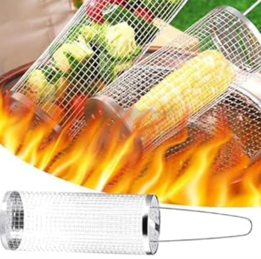 Grill Cilindro para Barbacoa de Acero Inoxidable