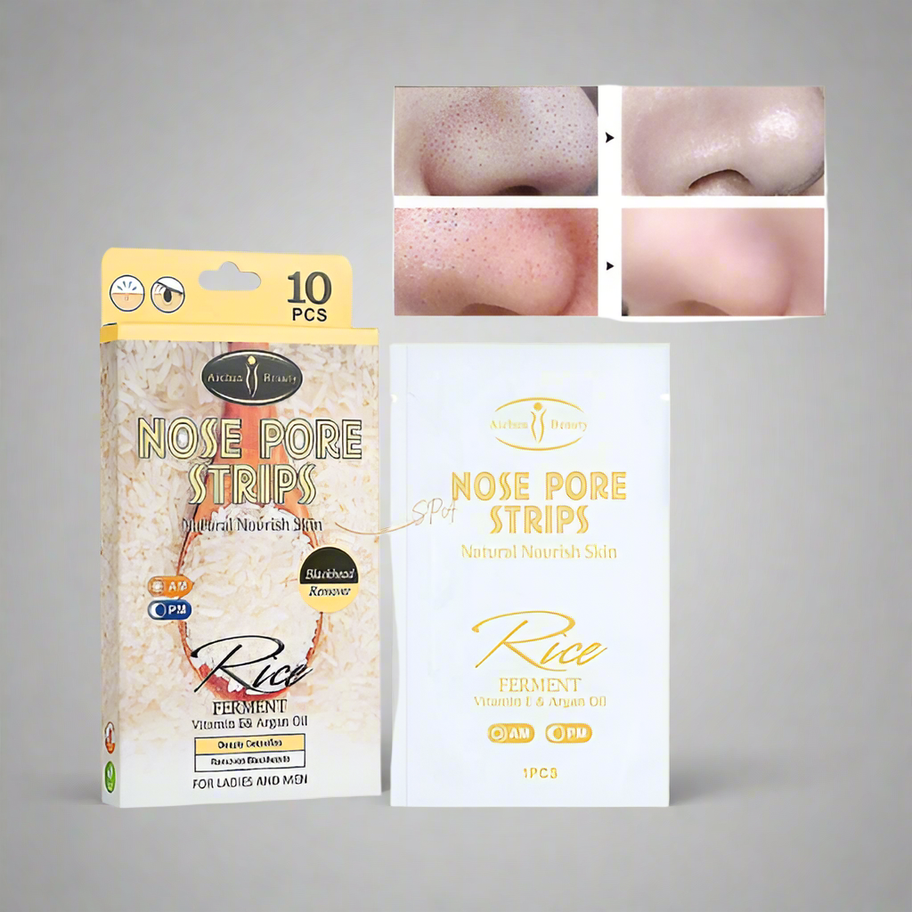 Tiras Limpiadoras de Poros para Nariz con Arroz Fermentado, Vitamina B5 y Aceite de Argán (10 Unidades)