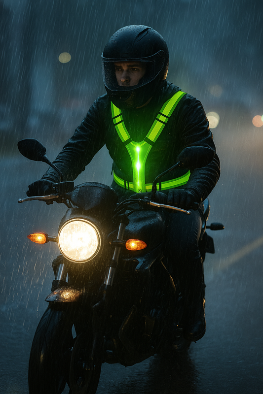 Chaleco Reflectivo con Luz LED | Seguridad que se ilumina en el camino.