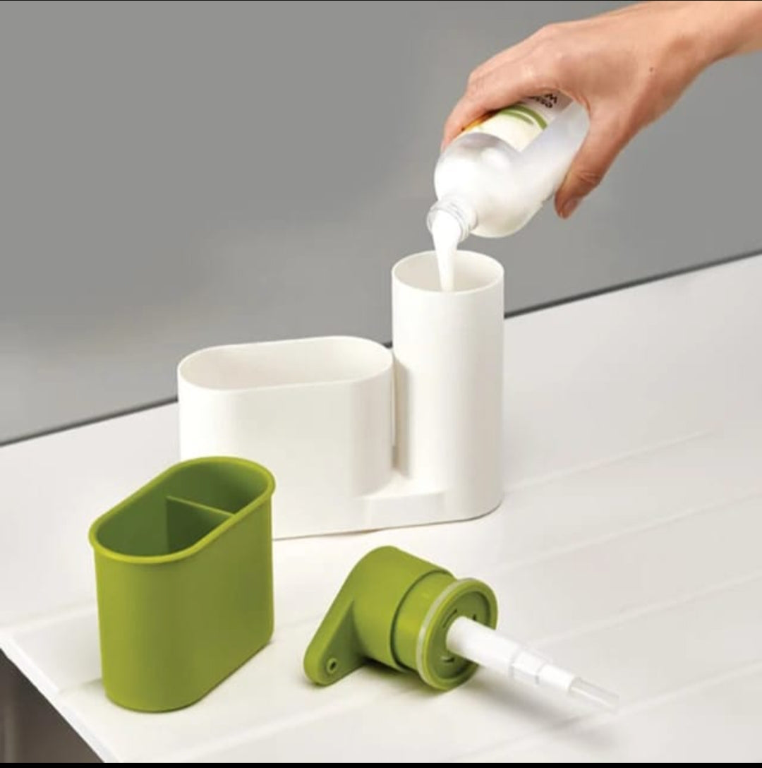 Dispensador de Jabón 3 en 1 | Organizador de Baño Compacto.