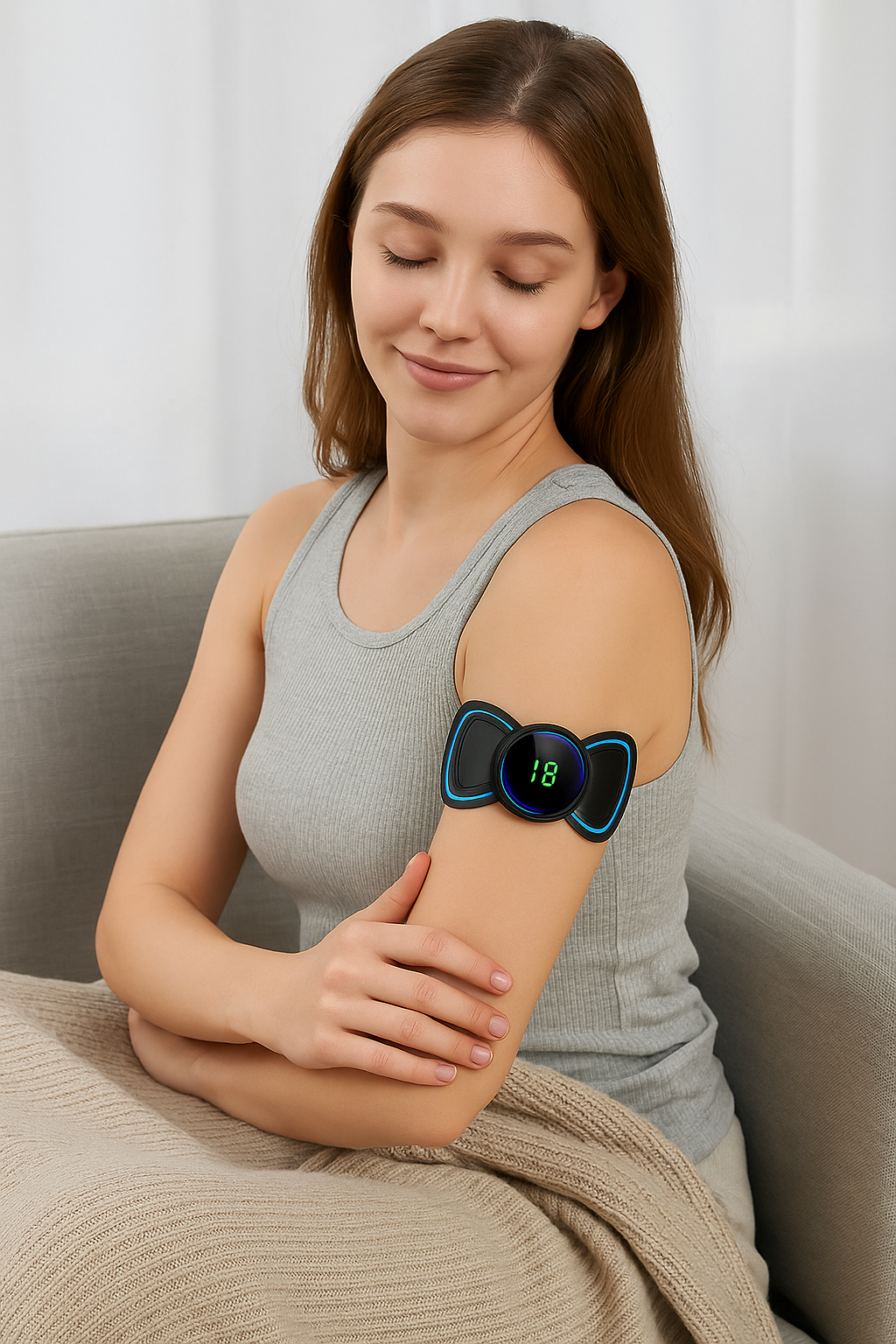 Masajeador Eléctrico Mini| 8 Modos, 19 Niveles de Intensidad | Relajación Portátil 24/7 para Estrés y Tensión.