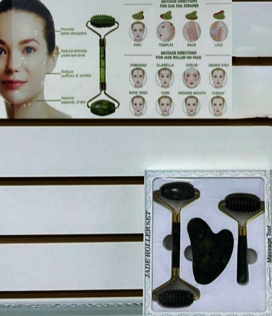 Rodillo para Masaje Facial + Gua Sha | Relaja y Tonifica la Piel.