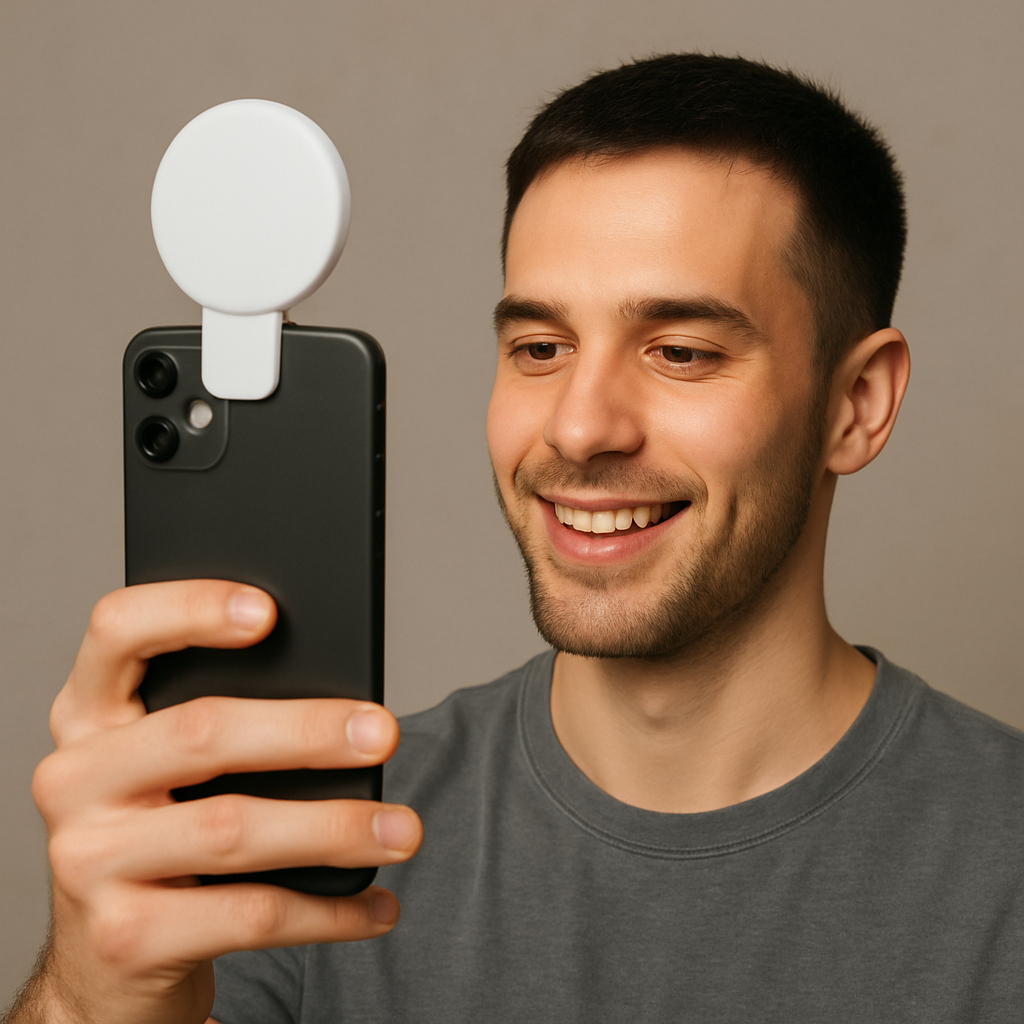 Anillo de Luz LED para Selfies y Videos | Clip Universal Recargable| Luz Profesional para Streaming, TikTok y YouTube.